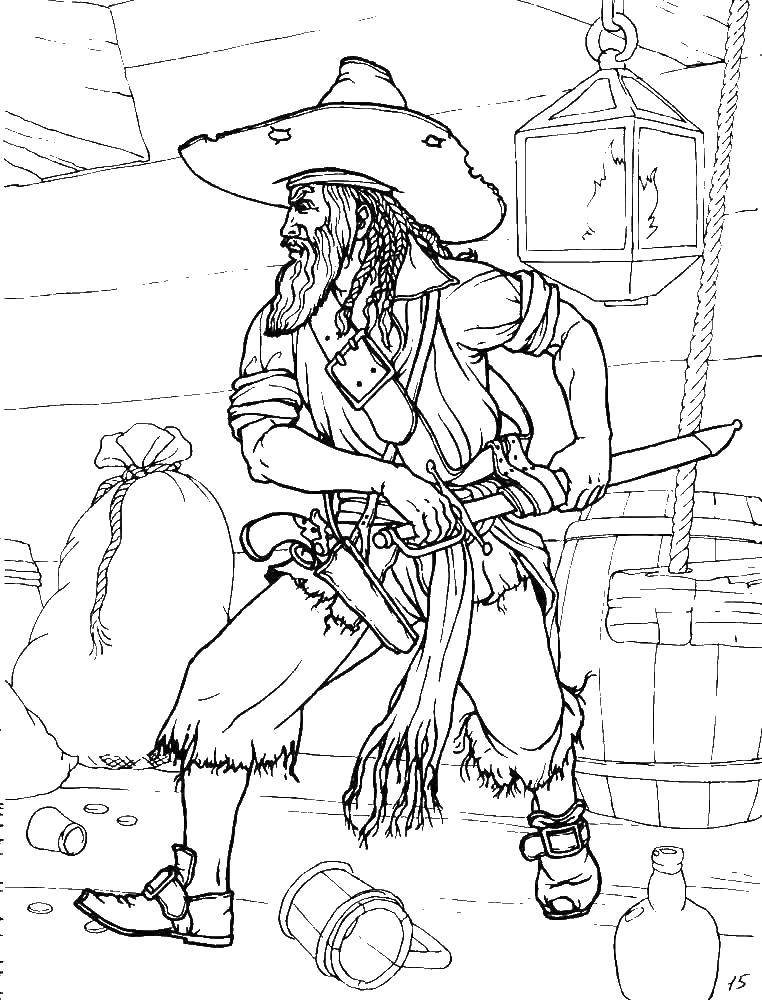 Coloring Pirates. Category the pirates. Tags:  Pirate, island, treasure, ship.