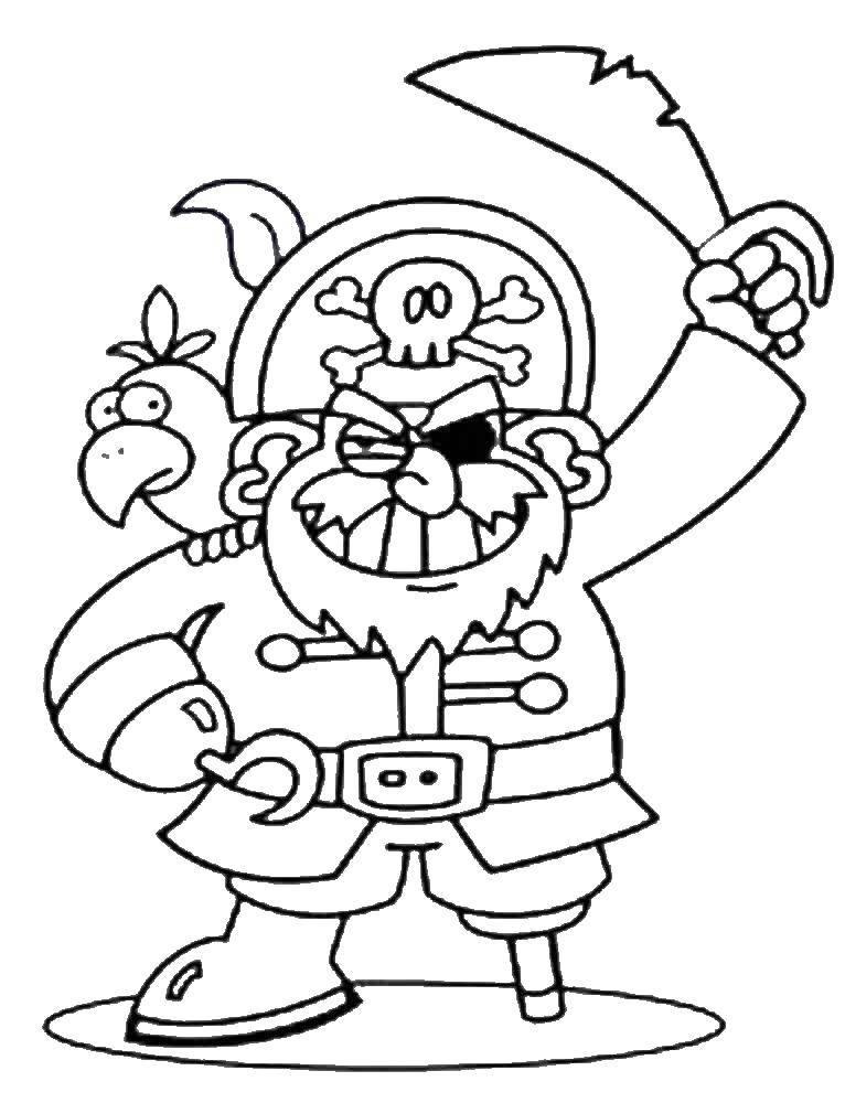 Coloring A desperate pirate. Category the pirates. Tags:  Pirate, saber.