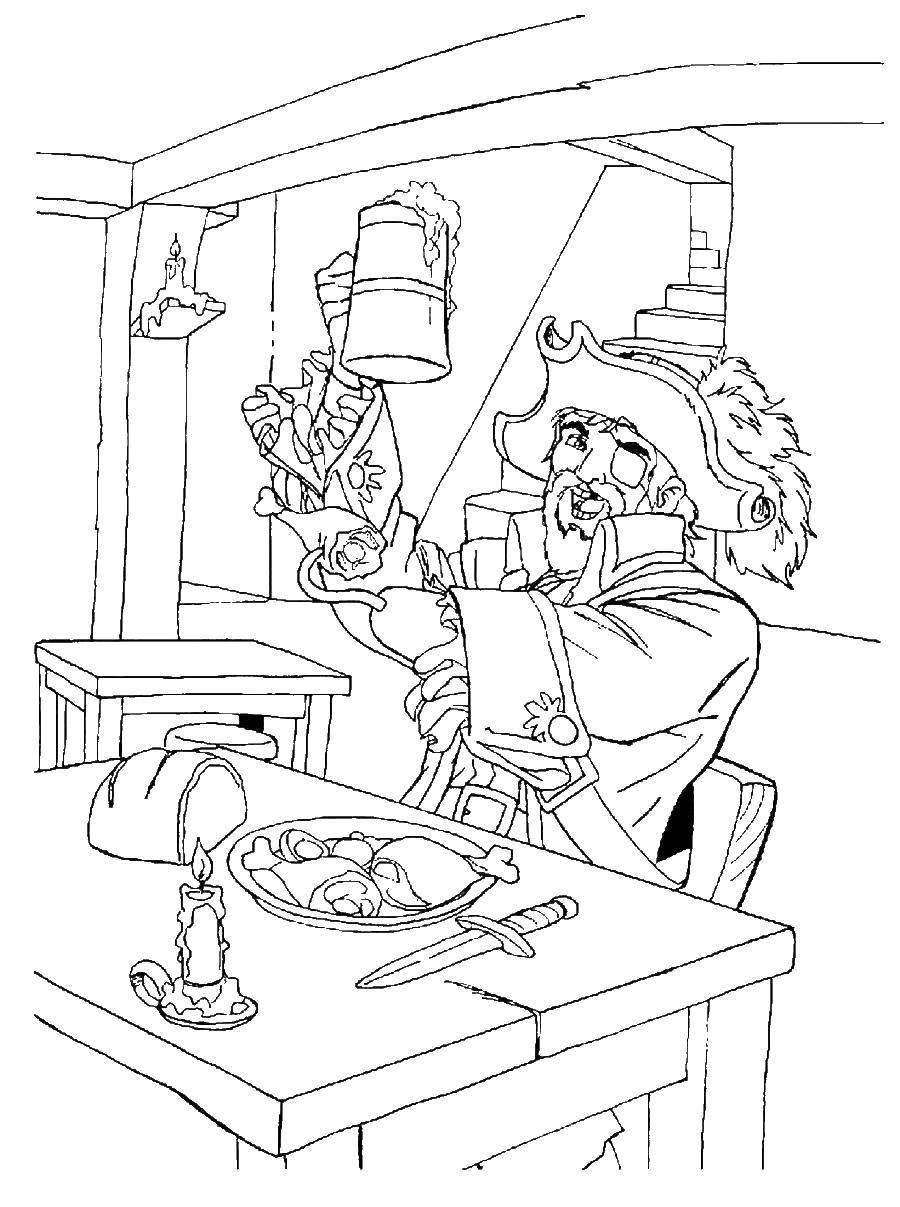 Coloring Pirate lunch. Category The pirates. Tags:  Pirate, sea.