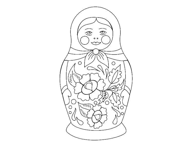 Coloring Russian nesting doll. Category utensils. Tags:  Utensils, dolls.