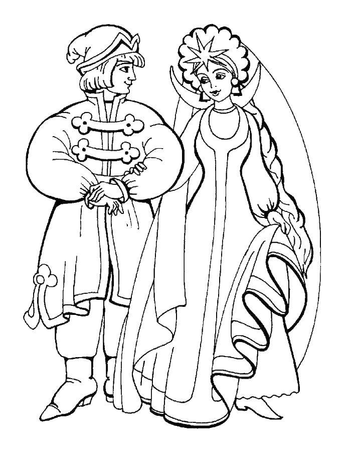 Coloring The tale of Tsar Saltan. Category Fairy tales. Tags:  The Tale Of Tsar Saltan.