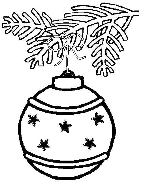 Coloring Christmas ball with stars. Category Christmas decorations. Tags:  New Year, Christmas toy.