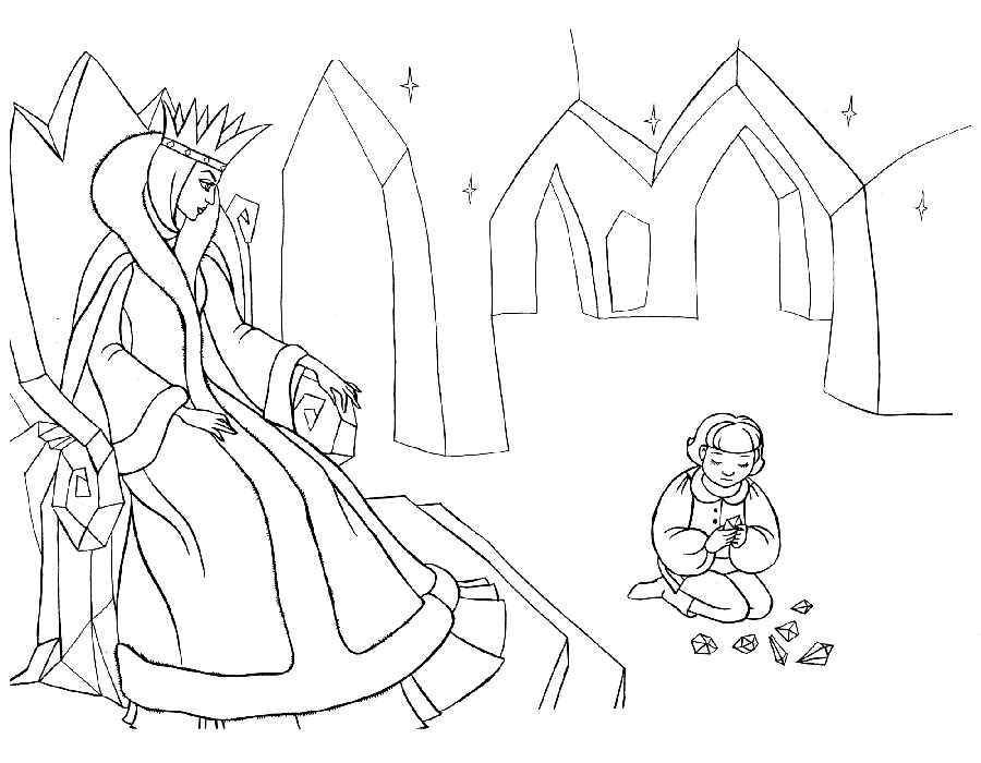 Coloring Kai and the snow Queen. Category The characters from fairy tales. Tags:  Tales, "The Snow Queen".