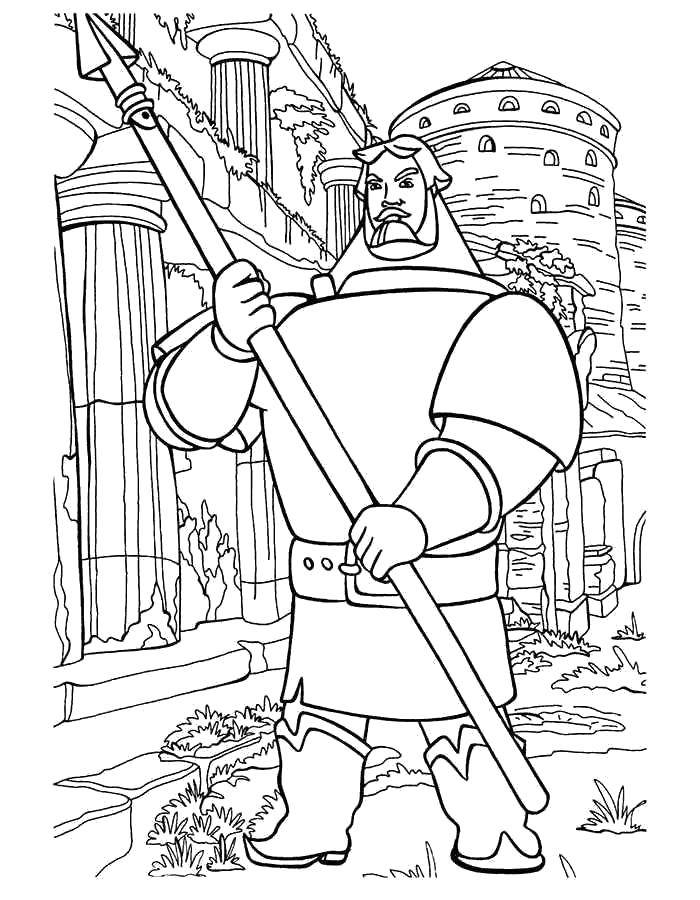 Coloring Ilya Muromets. Category The characters from fairy tales. Tags:  Bogatyr, Ilya Muromets.