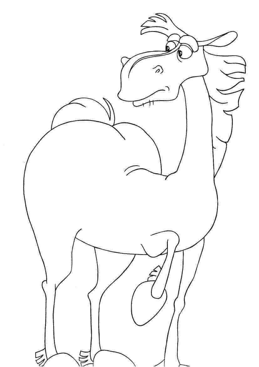 Coloring Horse Alyosha Popovich. Category Fairy tales. Tags:  Bogatyr, Alyosha Popovich.