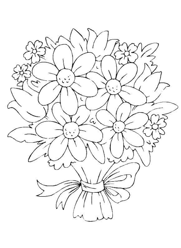 Coloring A bouquet of flowers. Category spring. Tags:  flowers.