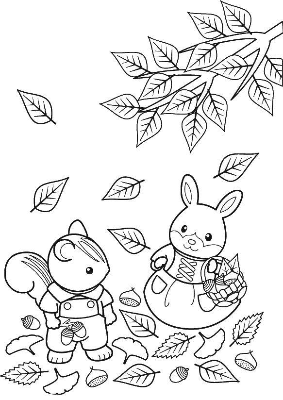 Coloring Game pieces. Category family animals. Tags:  Leisure, games, bunnies.
