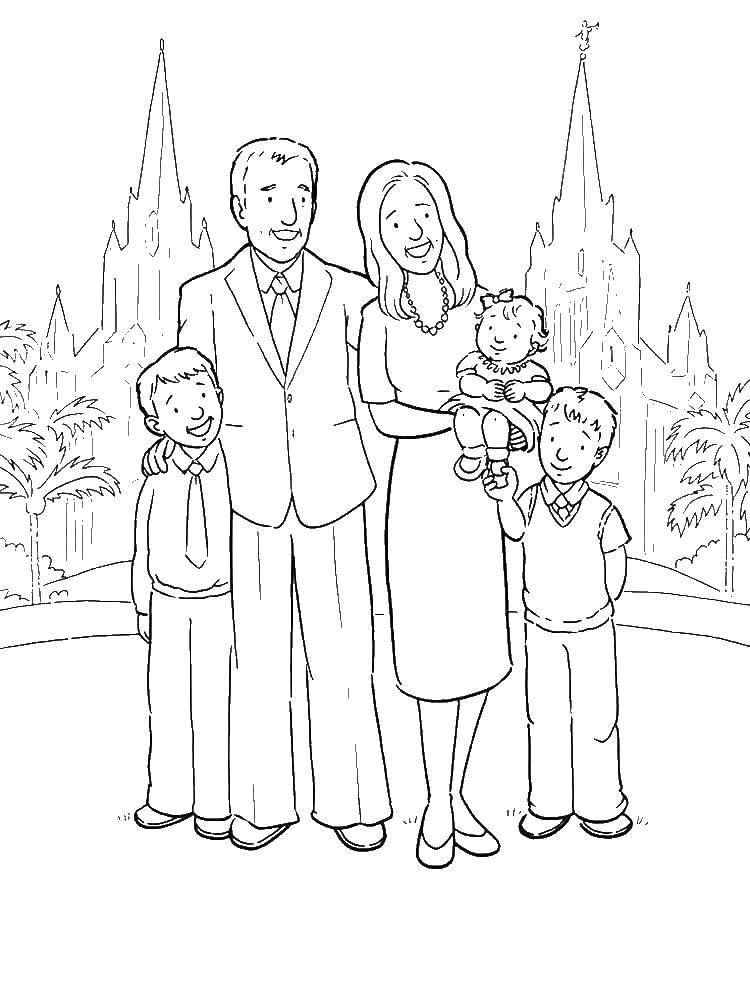 Coloring Intelligent family. Category family. Tags:  Family, parents, children.