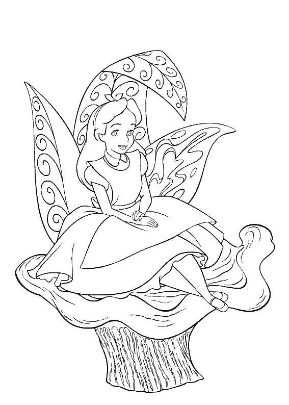 Coloring Alice in Wonderland. Category The characters from fairy tales. Tags:  Alice, a plant.