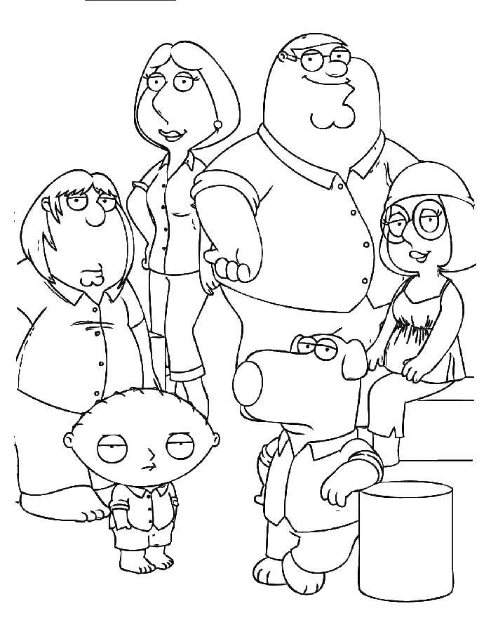 Coloring Family guy. Category Cartoon character. Tags:  griffins, family.