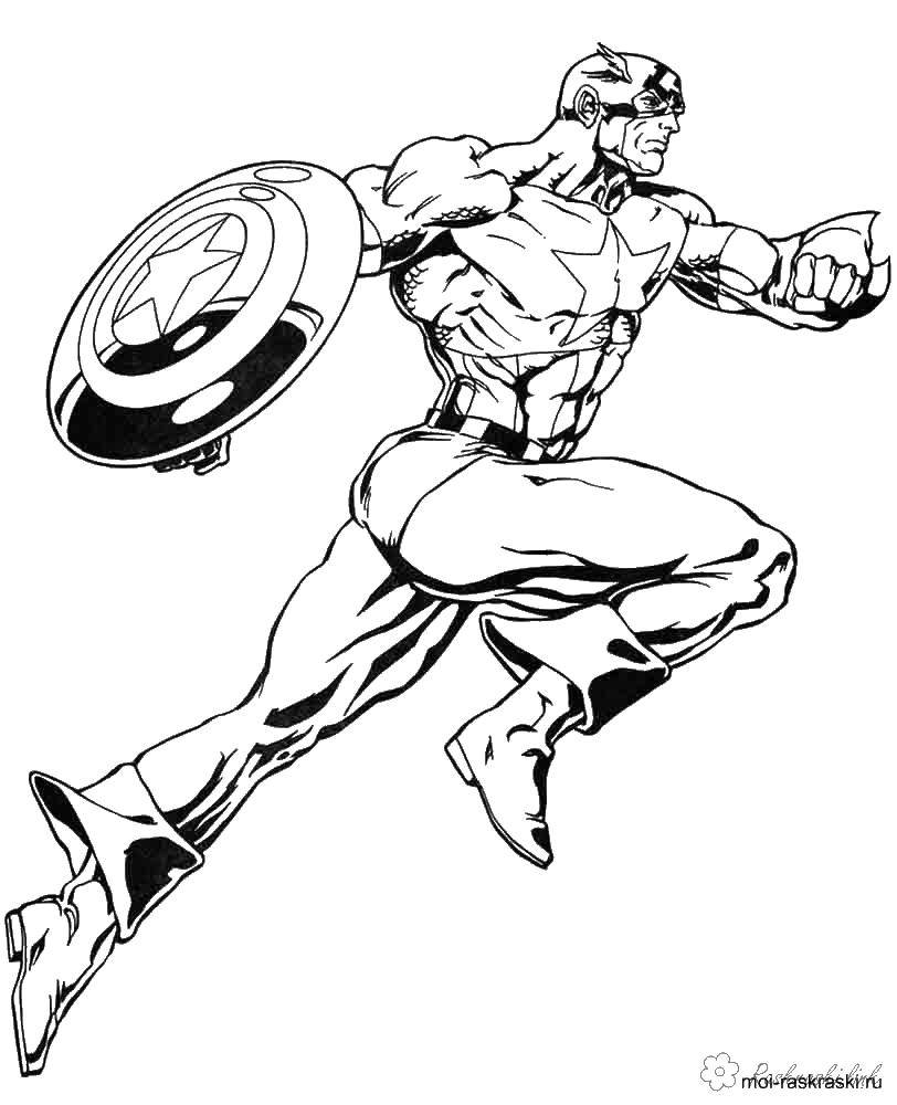 Coloring Captain America. Category Cartoon character. Tags:  captain America.