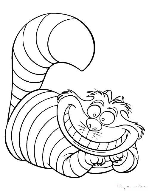 Coloring The Cheshire cat. Category The characters from fairy tales. Tags:  cat Cheshire Alice.
