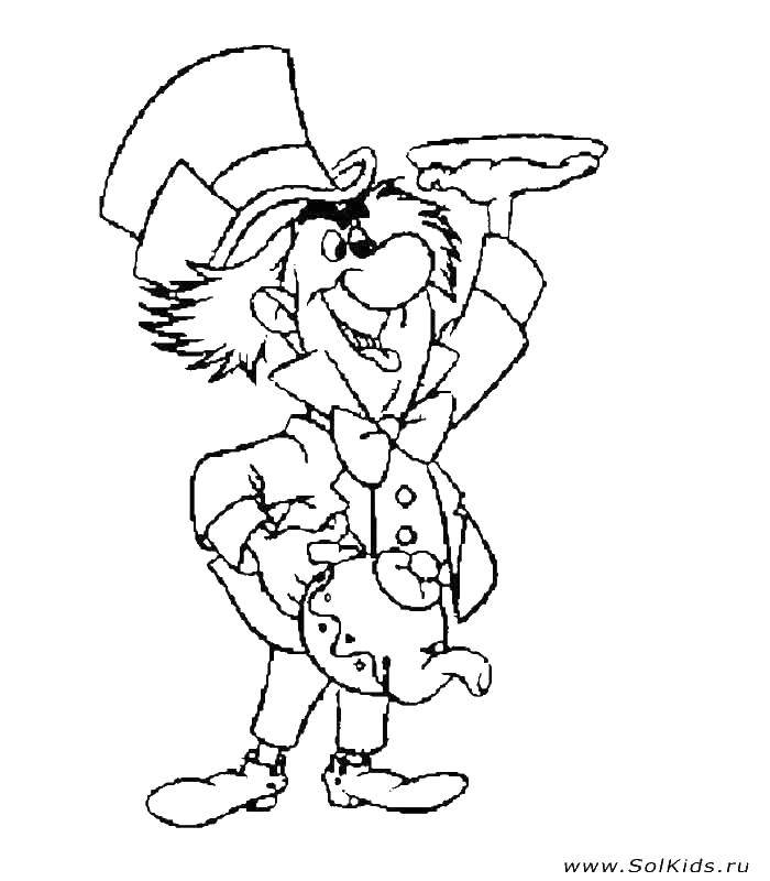Coloring Hatter. Category The characters from fairy tales. Tags:  Hatter, Alice in Wonderland.