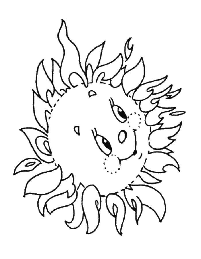 Coloring The sun smile. Category Coloring pages for kids. Tags:  sun, smile.