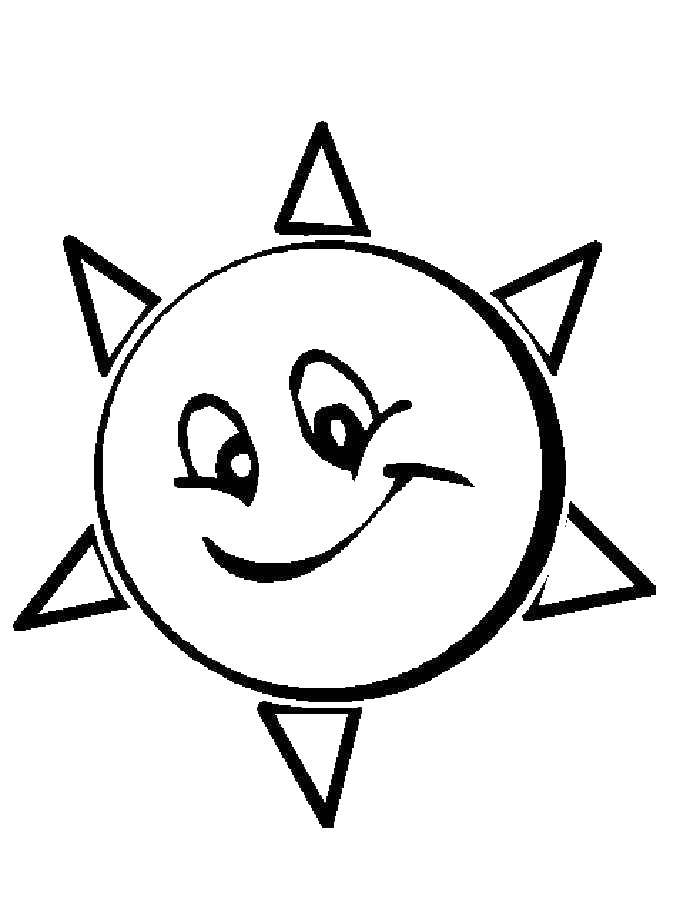 Название: Раскраска Солнце звездные лучи. Категория: погода. Теги: солнце лучи.