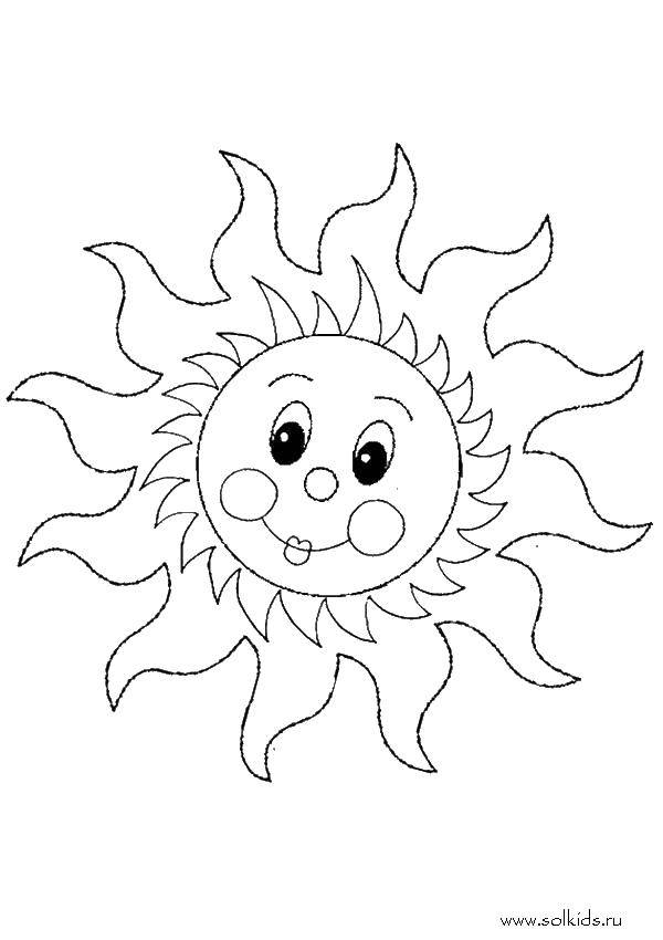 Название: Раскраска Солнце. Категория: Раскраски для малышей. Теги: солнце.