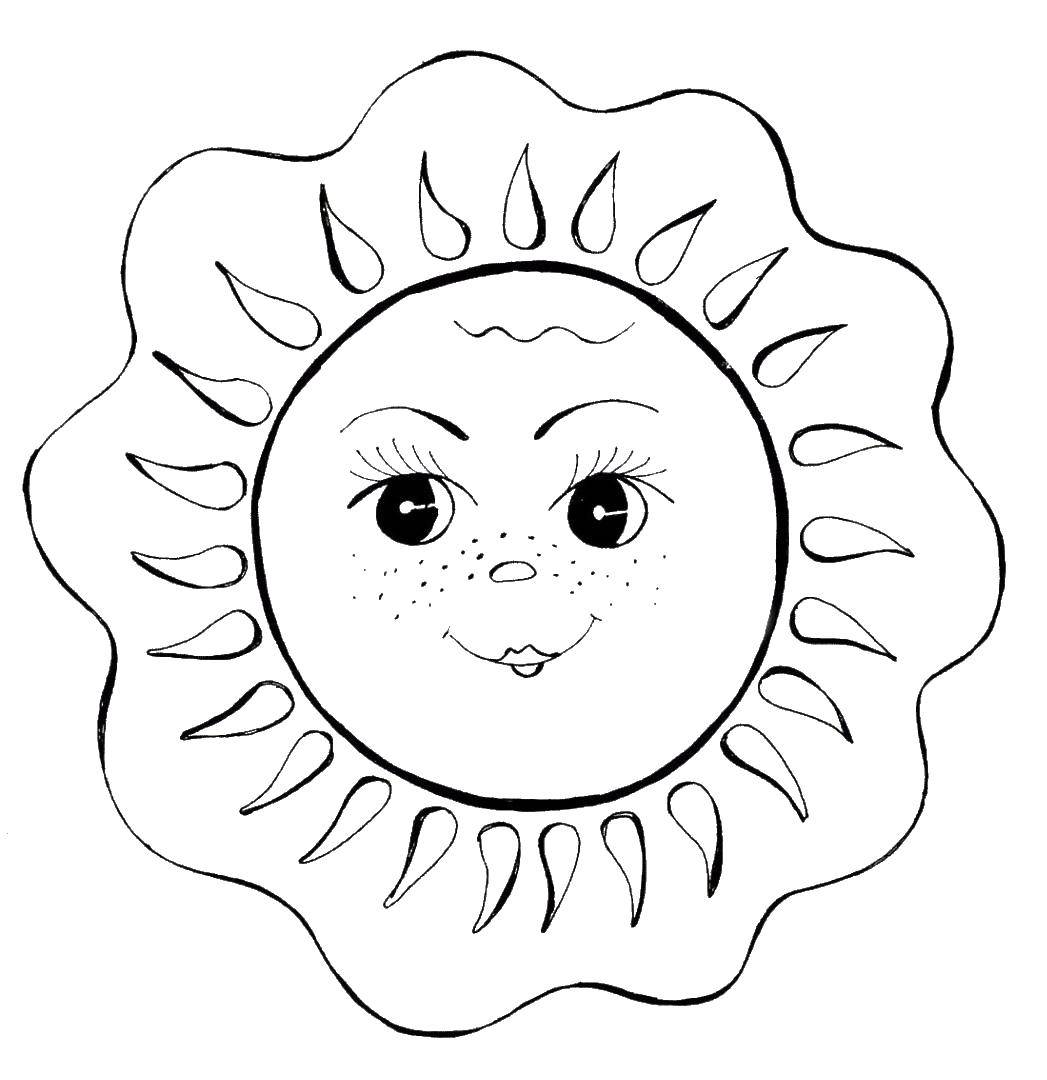 Название: Раскраска Солнце. Категория: Раскраски для малышей. Теги: солнце, солнышко.