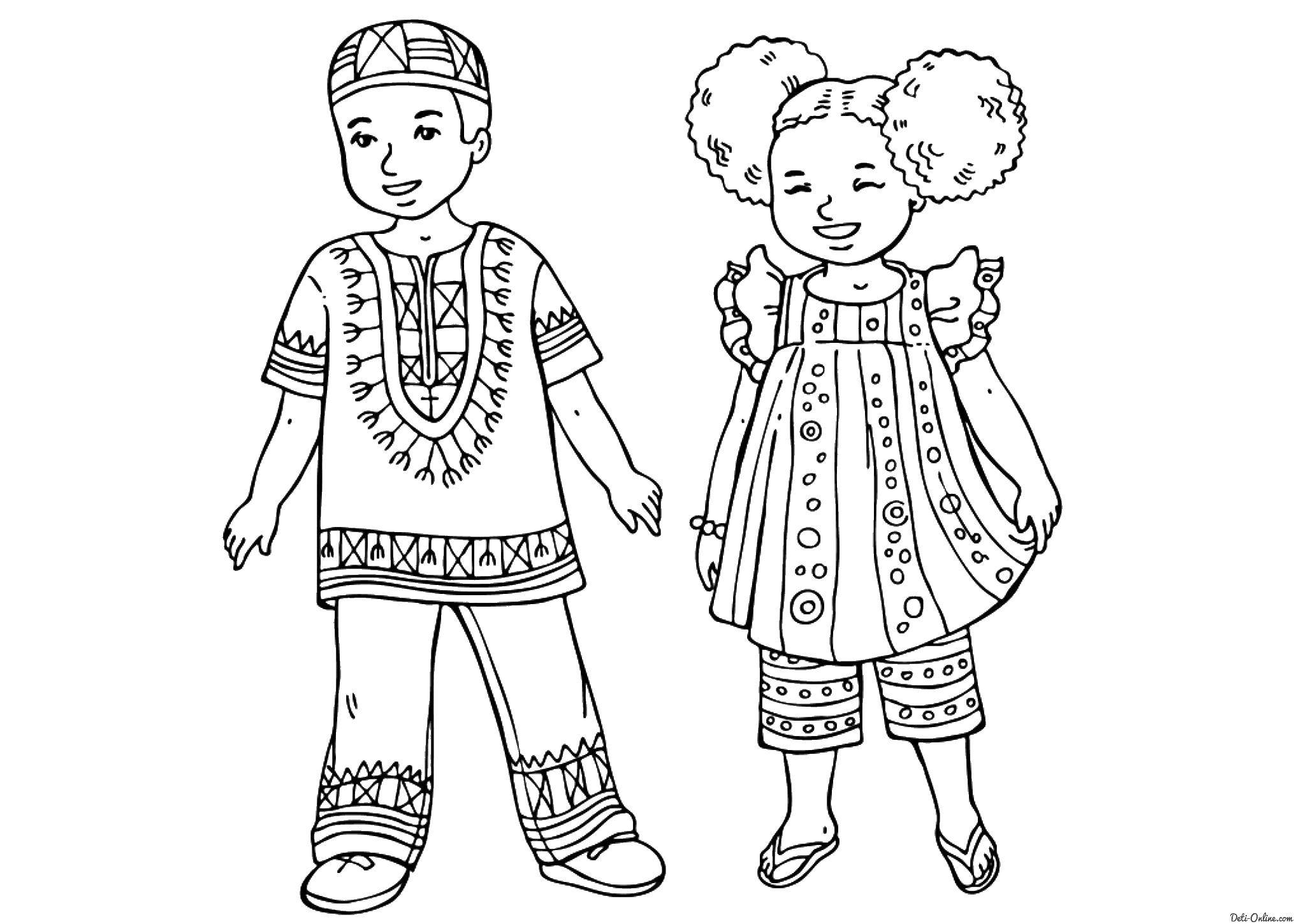 Coloring Girl and boy. Category children. Tags:  girl, boy.