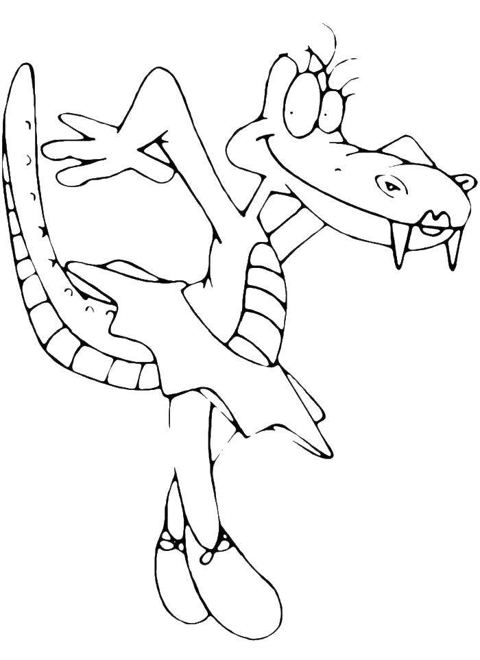 Coloring Crocodile. Category Cartoon character. Tags:  crocodile.