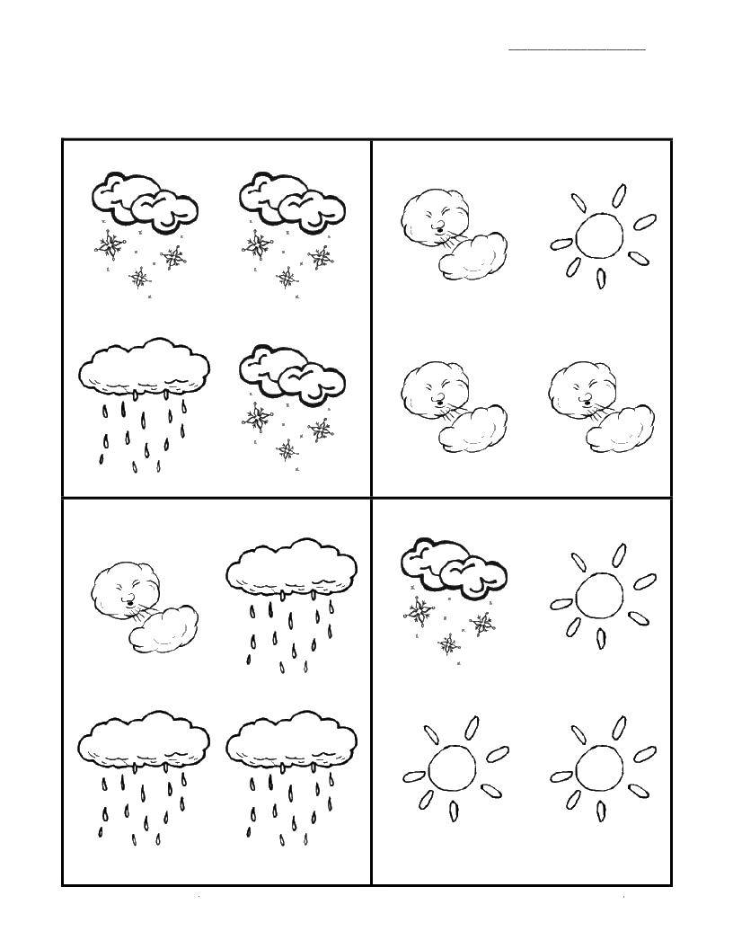 Coloring Precipitation. Category weather. Tags:  snow, rain, sun, wind.
