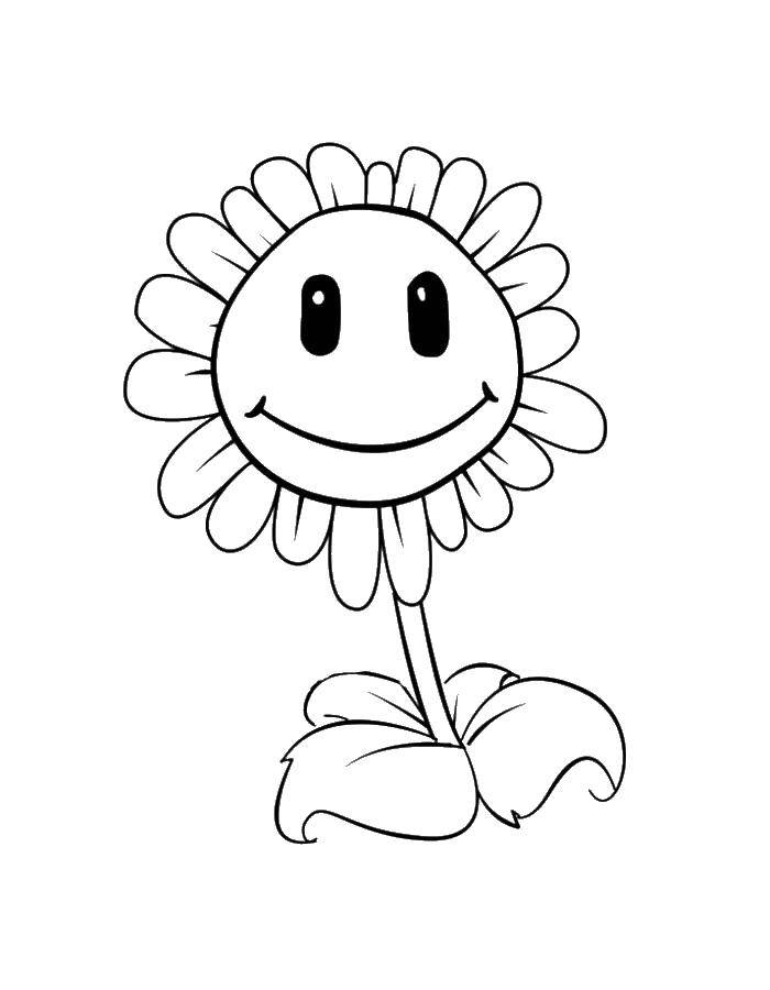 Coloring Smile sunflower. Category The plant. Tags:  sunflower.