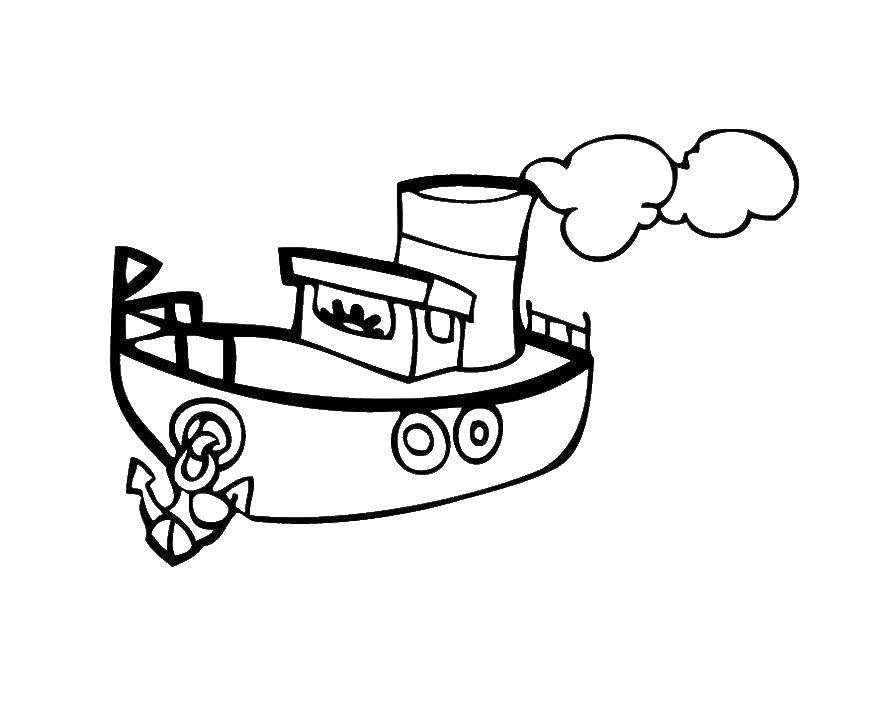 Coloring Boat. Category ship. Tags:  Ship, water.