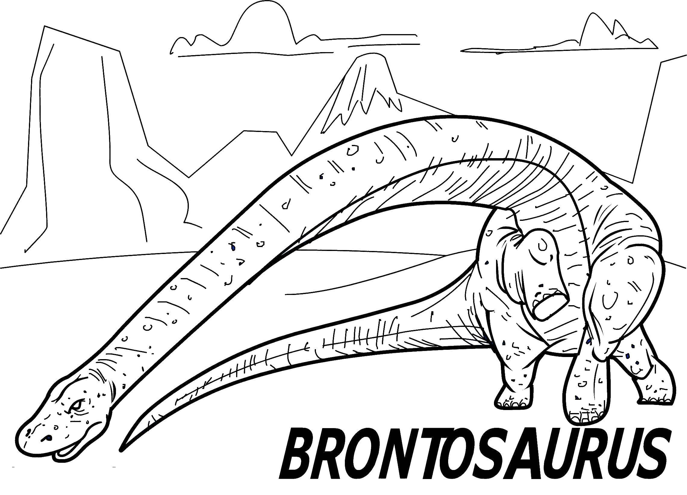 Название: Раскраска Бронтозавр. Категория: динозавр. Теги: Динозавры, бронтозавр.
