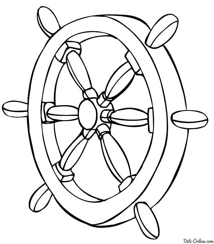 Coloring The wheel of the ship. Category ship. Tags:  steering wheel.