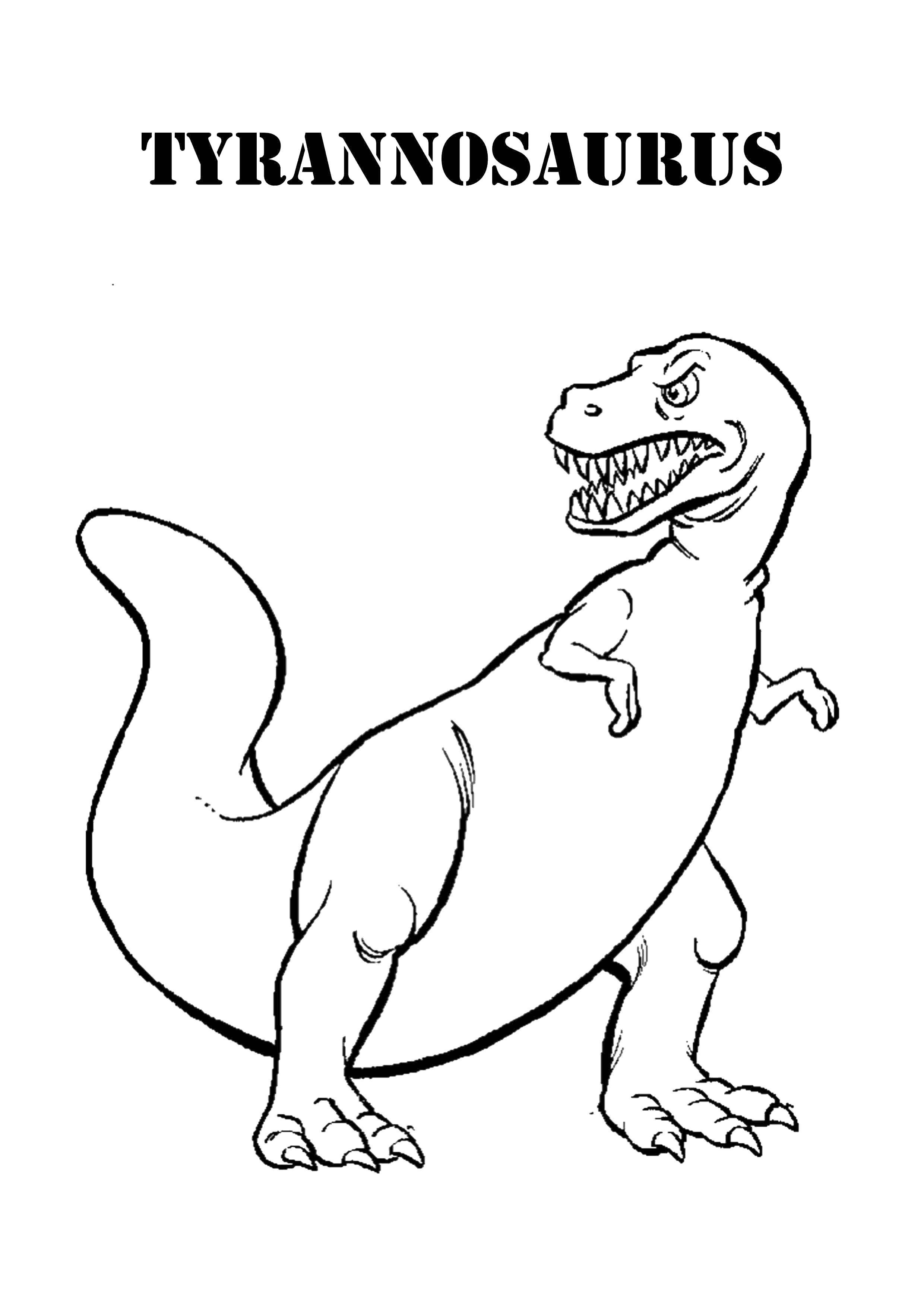 Опис: розмальовки  Тиранозавр. Категорія: парк юрського періоду. Теги:  Динозаври, тиранозавр.