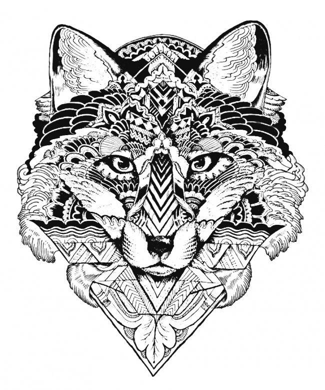 Coloring Ethnic Fox. Category pattern . Tags:  Patterns, ethnic.