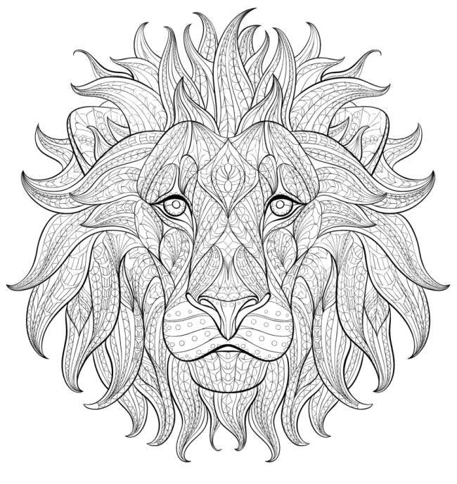 Coloring Patterned lion. Category pattern . Tags:  Pattern, animals.