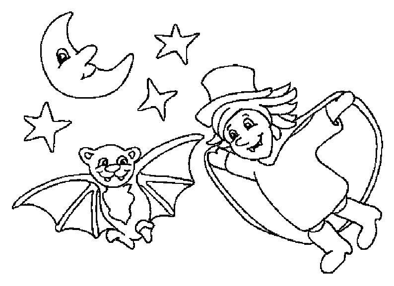 Название: Раскраска Дракула с летучей мышью. Категория: Сказки. Теги: дракула, мыш.