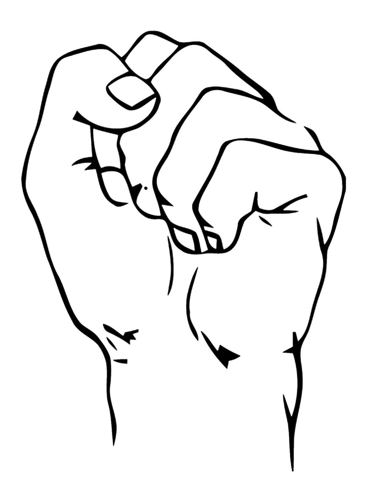 Coloring Fist. Category The structure of the body. Tags:  Hand, brush.