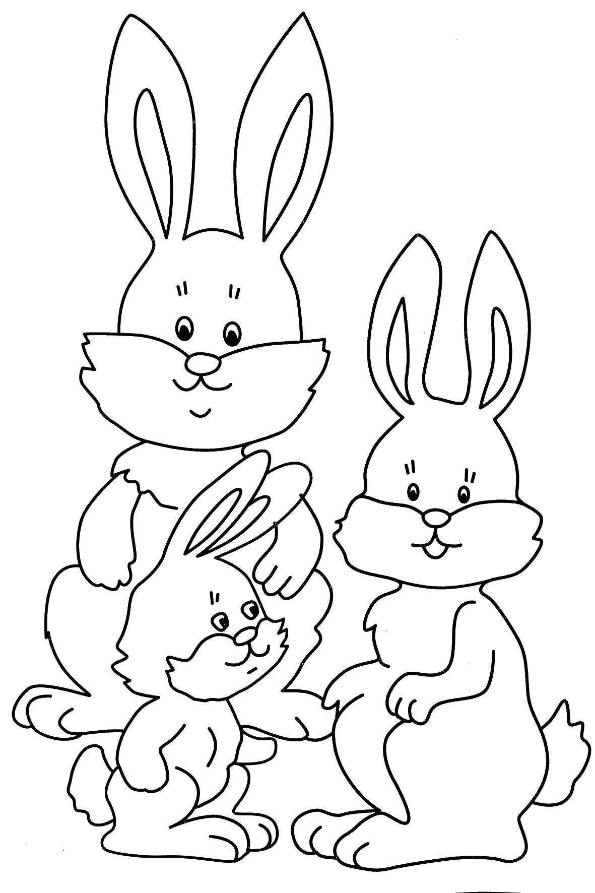 Coloring The family of bunnies. Category Family. Tags:  Family, parents, children.