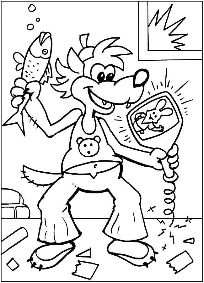 Coloring Wolf from nu pogodi!. Category Cartoon character. Tags:  Cartoon character, Wolf, "Well, Wait a minute!".