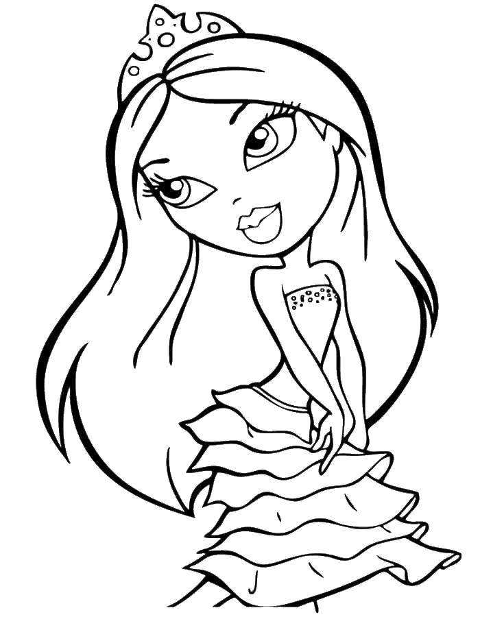 Coloring Doll from bratz Princess. Category coloring. Tags:  Doll, "Bratz".