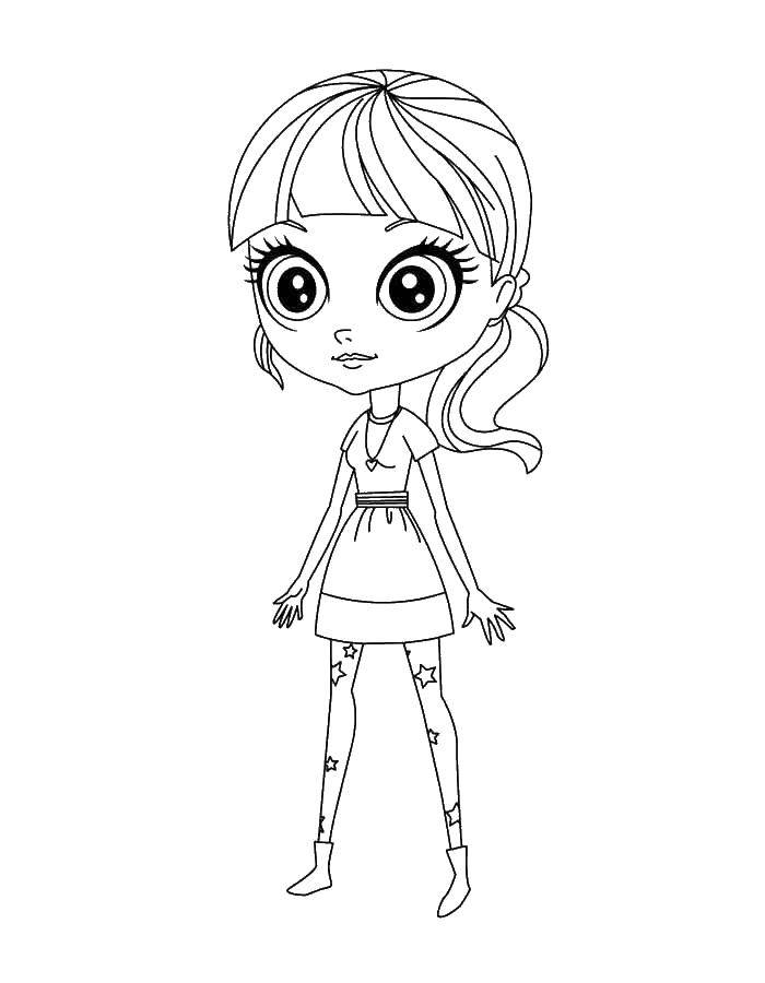 Coloring Doll fashionista. Category coloring pages for girls. Tags:  Doll, fashionista, fashion.