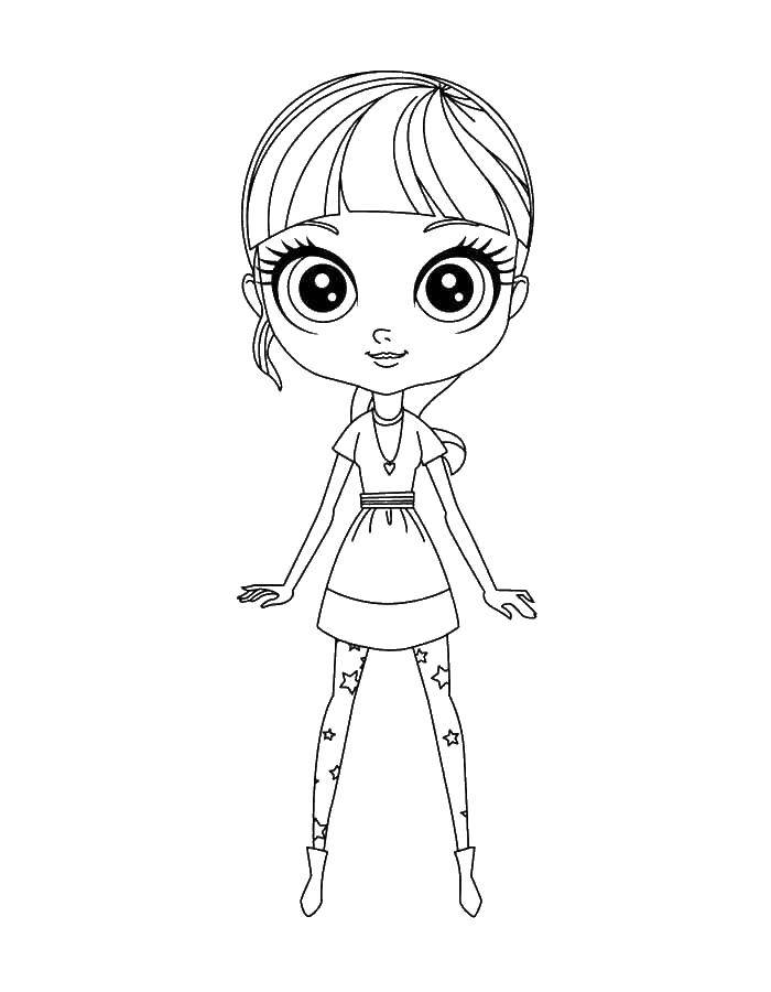 Coloring Fashionista. Category coloring pages for girls. Tags:  Doll, fashionista, fashion.