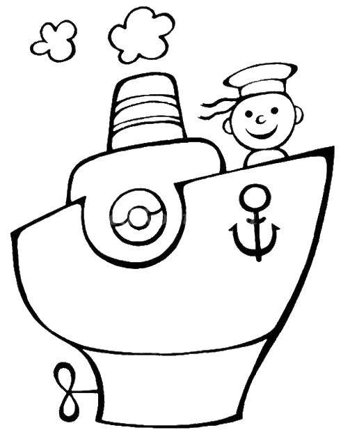 Coloring Steamer. Category coloring. Tags:  Boat, sea.
