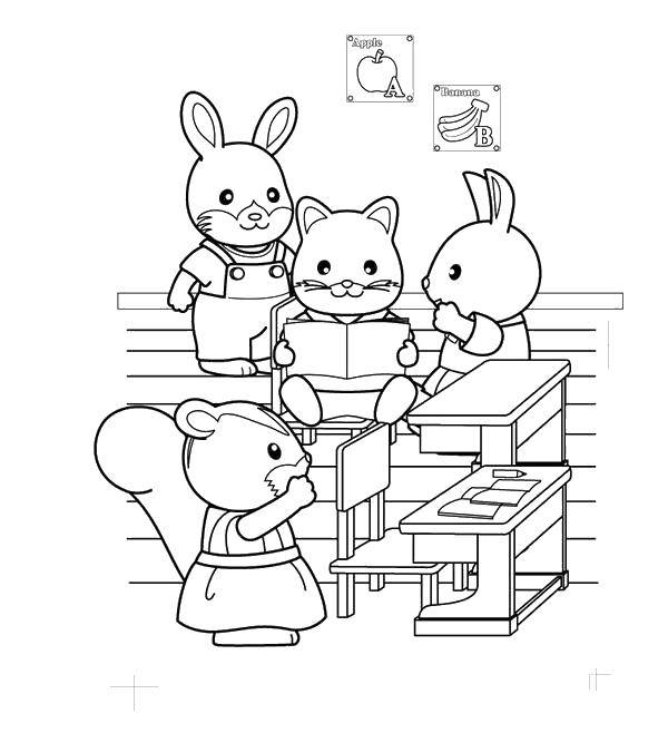 Coloring Animal school. Category school. Tags:  School, class, lesson, children.