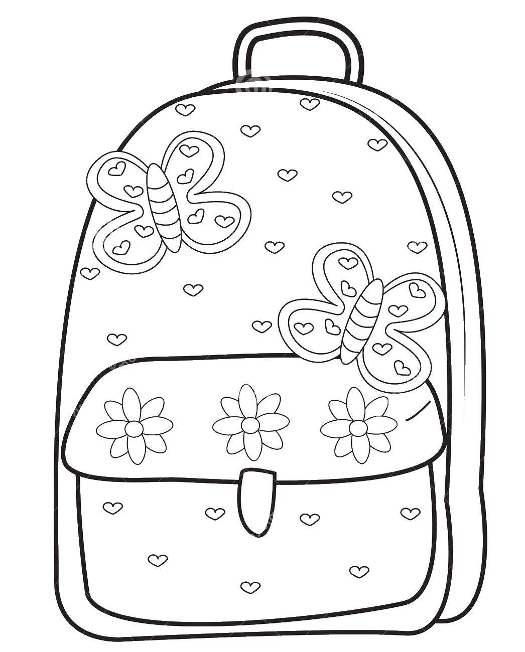 Coloring School bag. Category school. Tags:  School, student, portfolio.