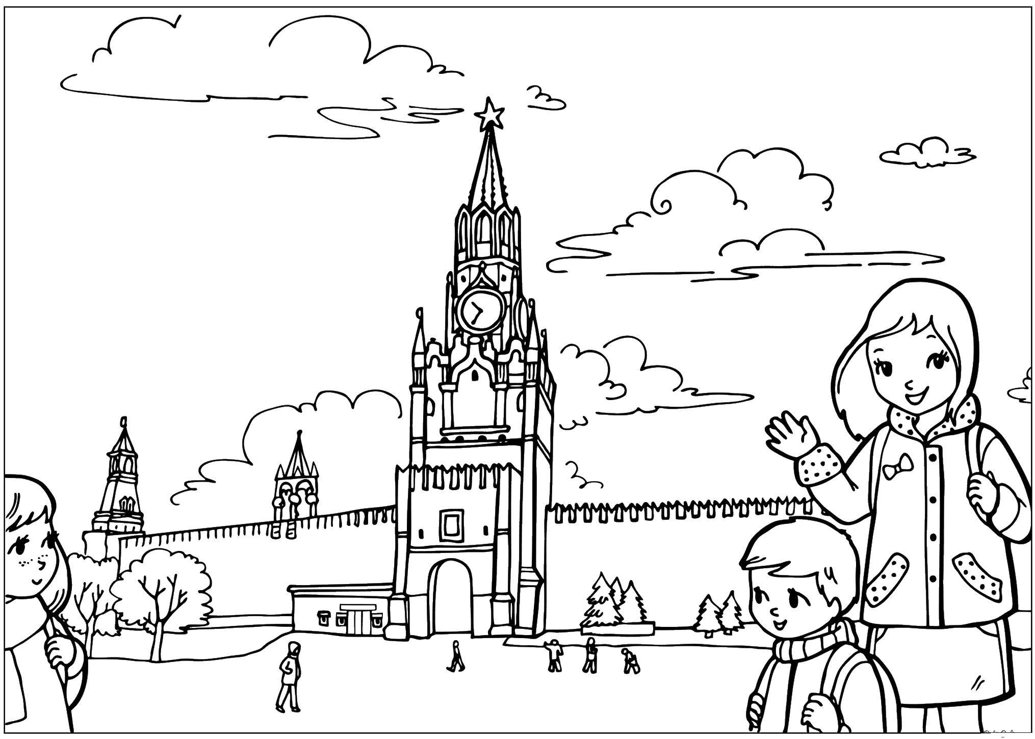 Coloring Children at the Kremlin. Category Russia . Tags:  Russia, The Kremlin.