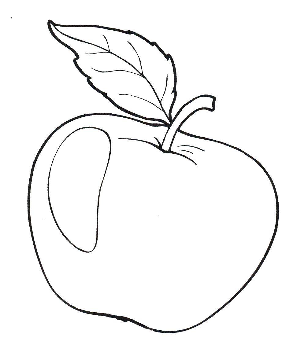 Название: Раскраска Яблоко. Категория: фрукты. Теги: яблоко.
