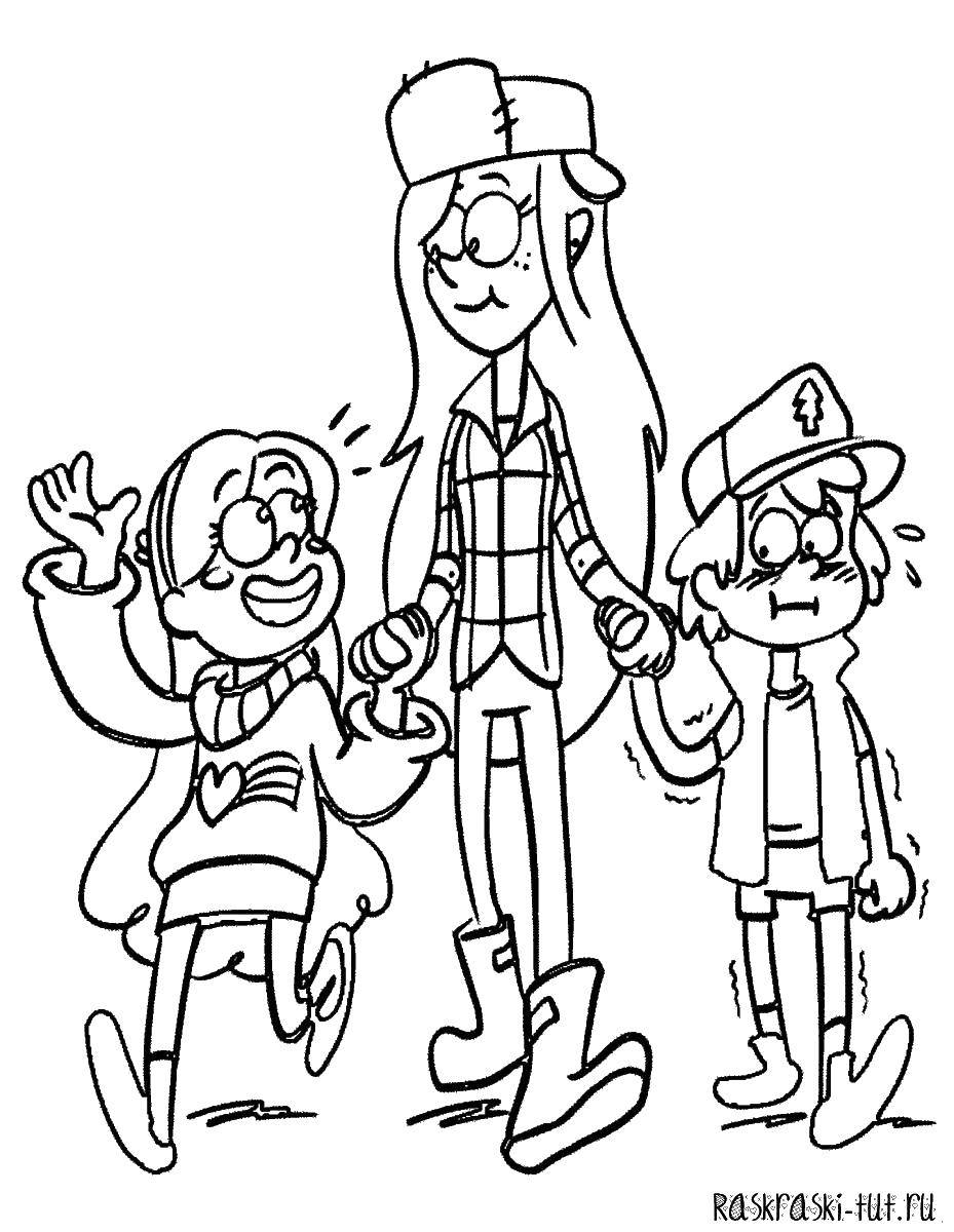 Coloring The characters from the cartoon gravity falls. Category Characters cartoon. Tags:  Cartoon character.