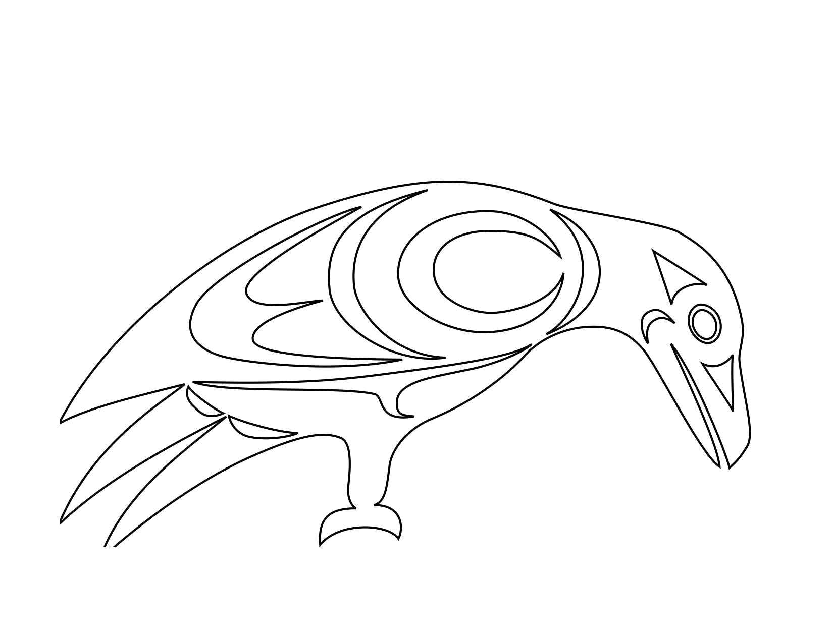 Coloring Raven. Category The contours for cutting out the birds. Tags:  Raven.