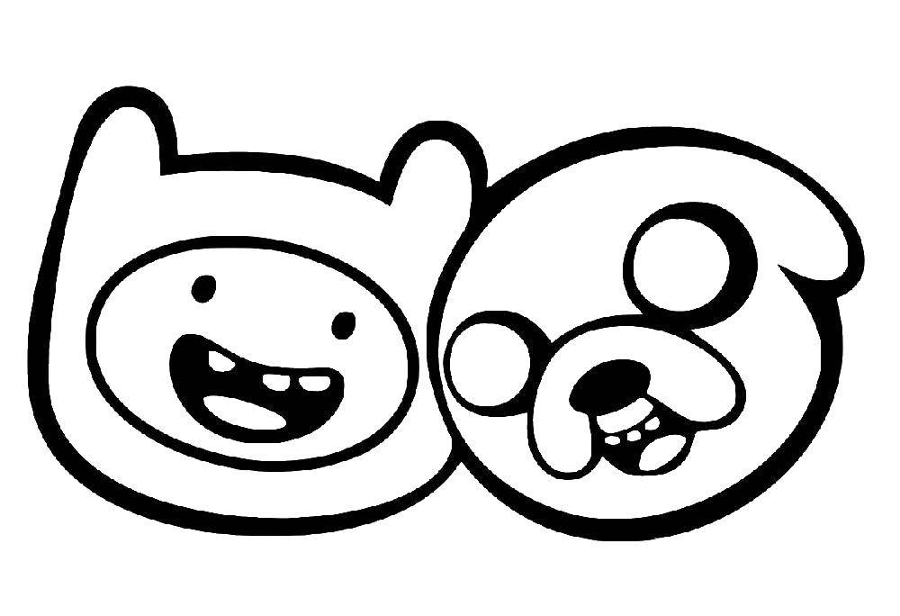 Coloring Finn and Jake. Category adventure time. Tags:  The character from the cartoon, "Adventure Time".