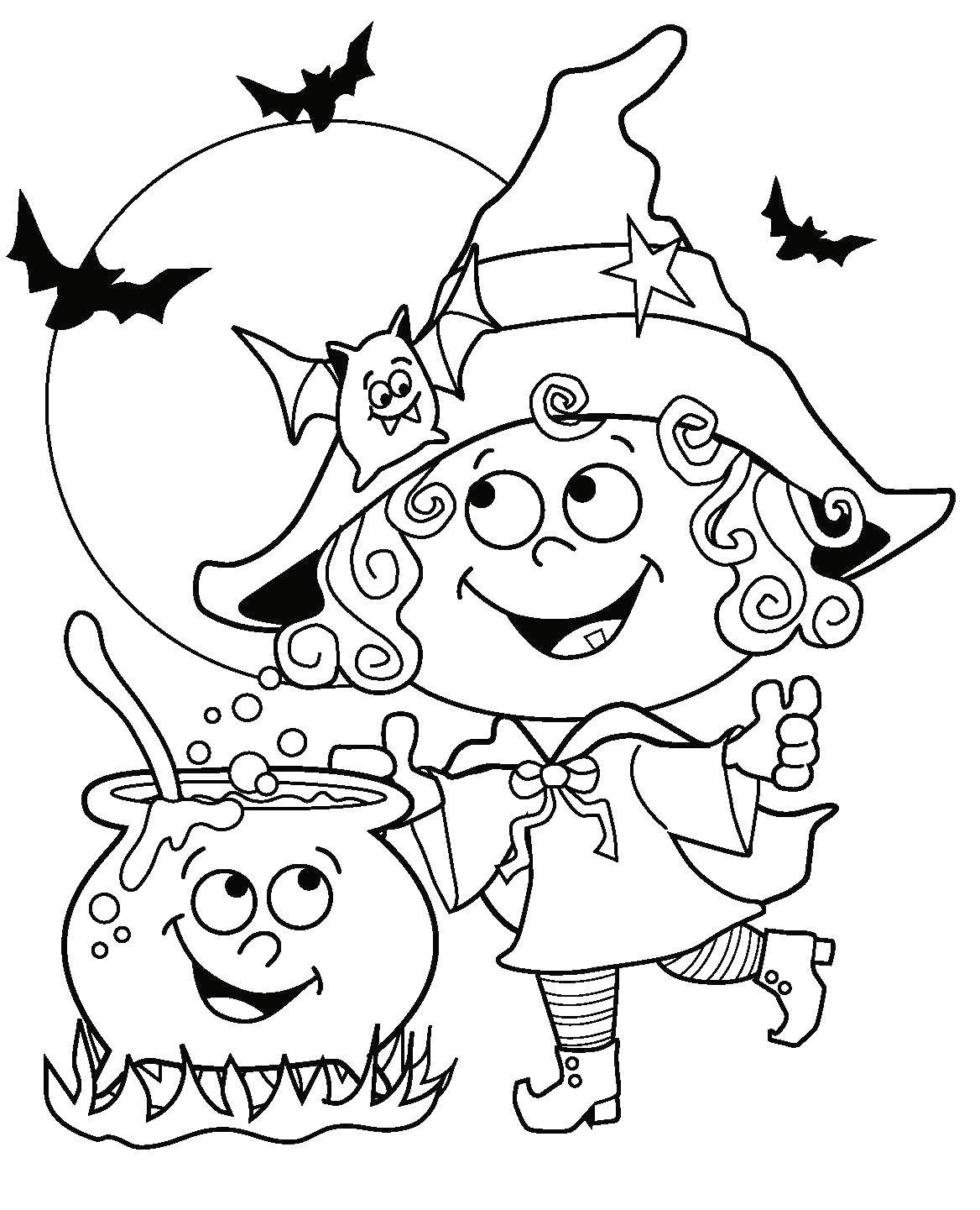 Название: Раскраска Ведьмочка варит зелье. Категория: Хэллоуин. Теги: Хэллоуин, ведьма, зелье.