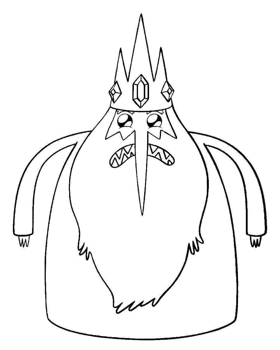 Раскраска Ледяной король Скачать ,Персонаж из мультфильма, "Время Приключений",.  Распечатать 