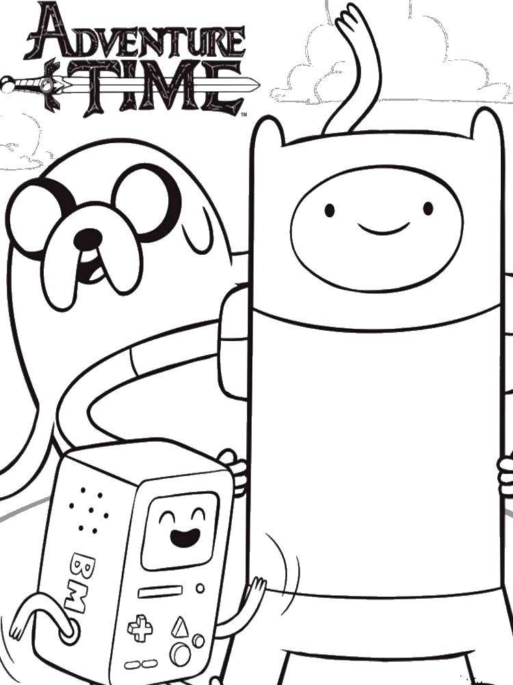 Coloring Advenchur time. Category adventure time. Tags:  The character from the cartoon, "Adventure Time".