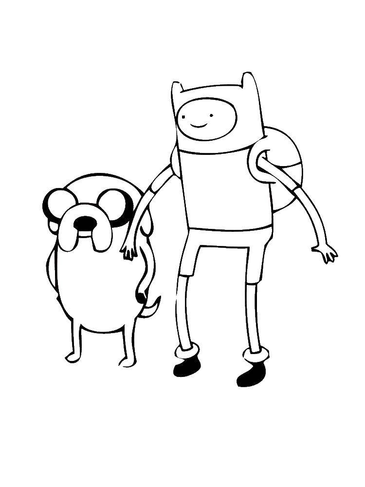 Coloring Finn and Jake are friends. Category Cartoon character. Tags:  The character from the cartoon, "Adventure Time".